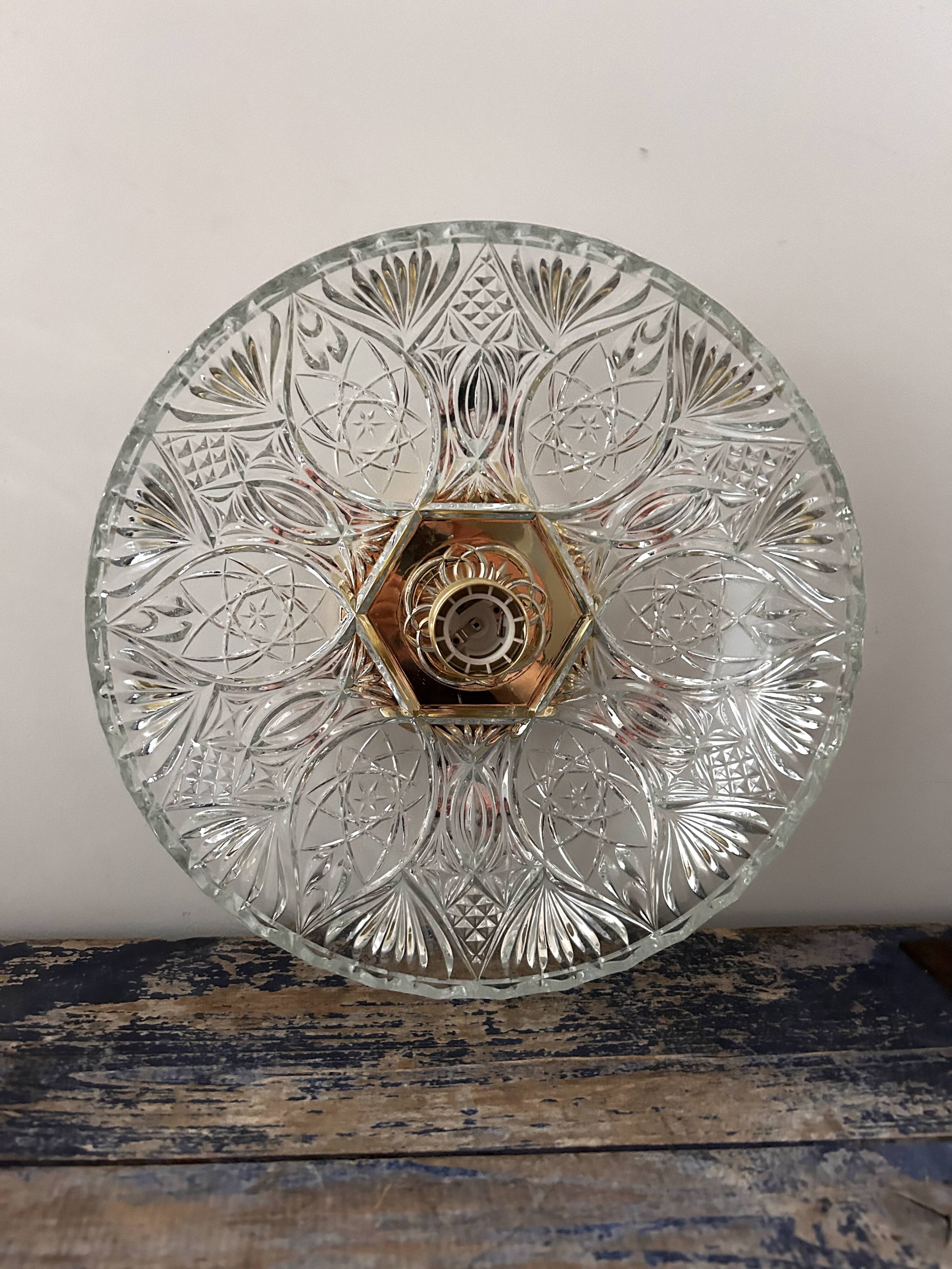 Large chiseled glass wall light