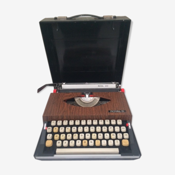 Machine à écrire portable, typewriter, Royal 240, vintage 1970, avec sa boite d'origine