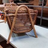 Vintage rattan and bamboo chest