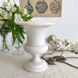 Vintage alabaster Medici vase table lamp