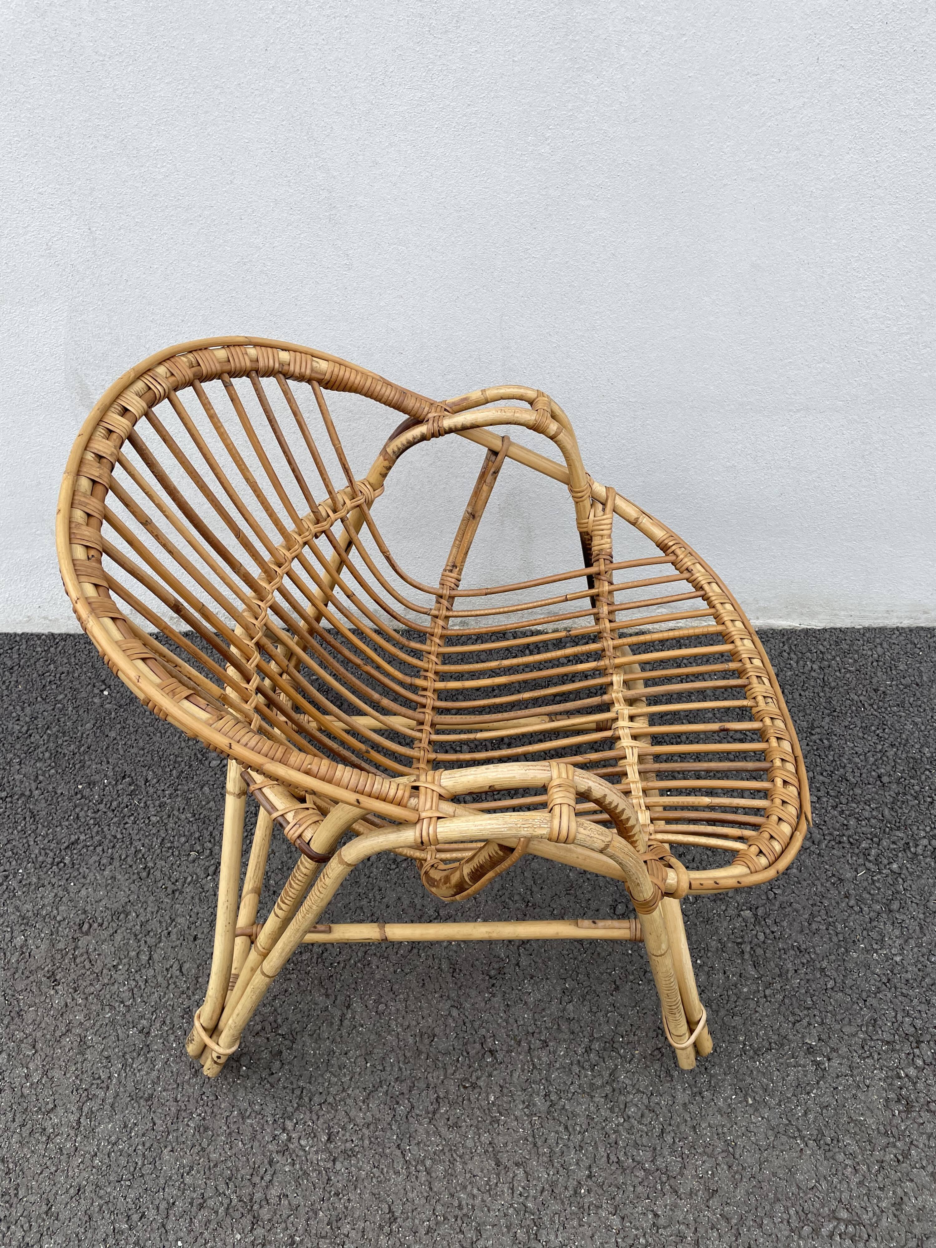 Rattan basket armchair