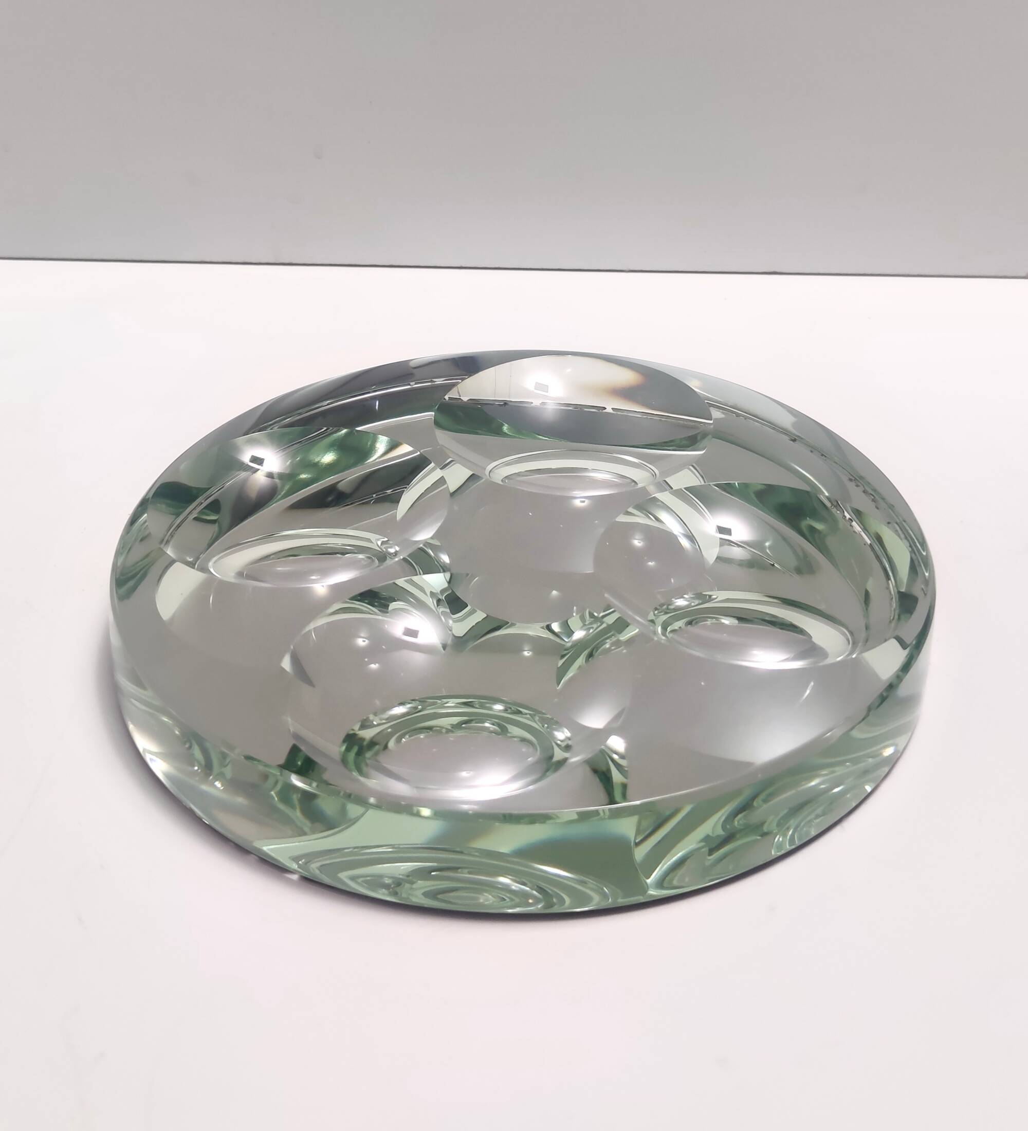 Nile Green Ground Glass Ashtray by Max Ingrand for Fontana Arte, Italy