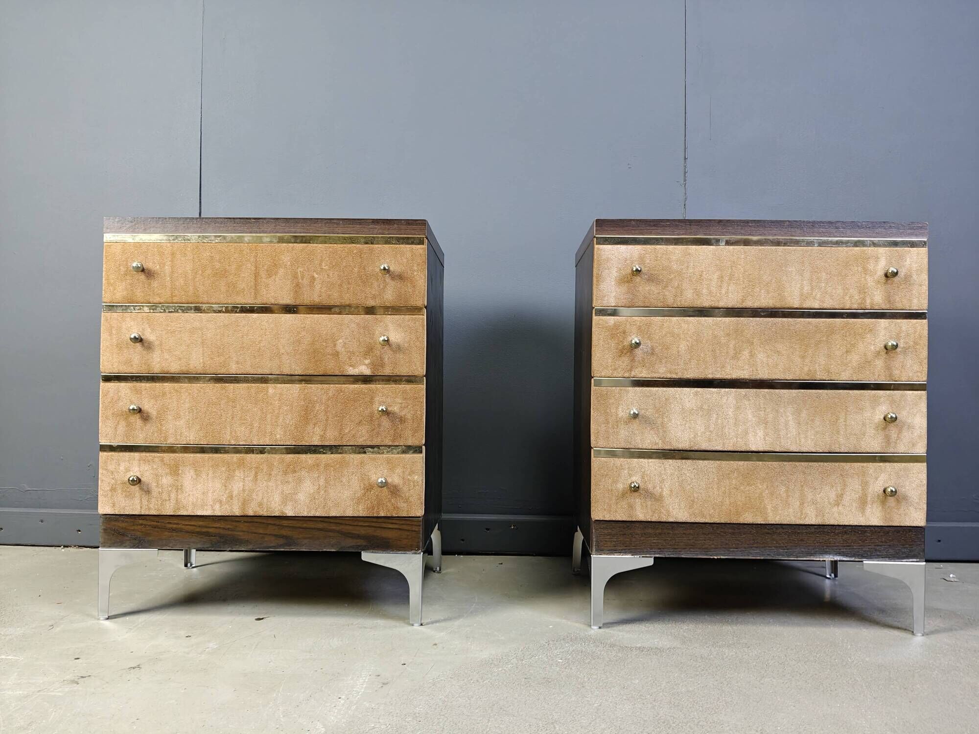 Pair of vintage italian chest of drawers, 1970s