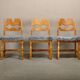 Henning Kjærnulf Set of 6 Razorblade Dining Chairs in Lambswool and Oak