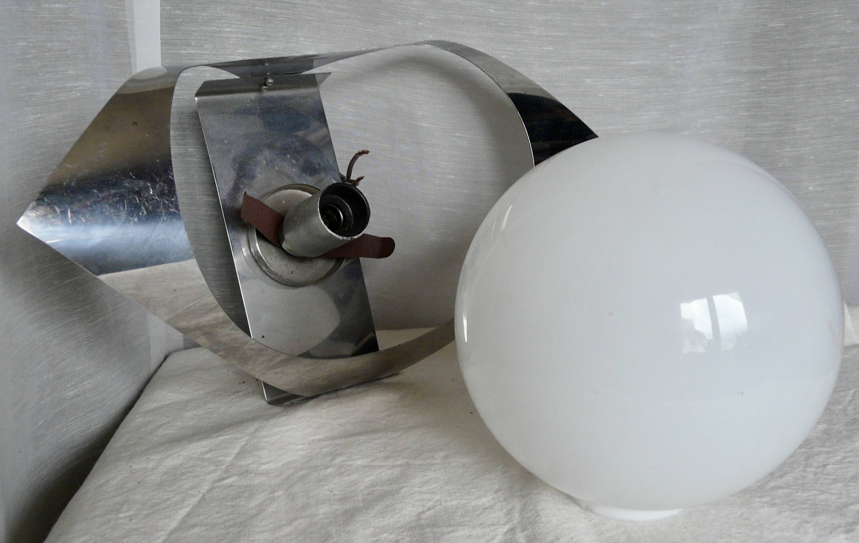 1970s aluminum eye-shaped design wall light