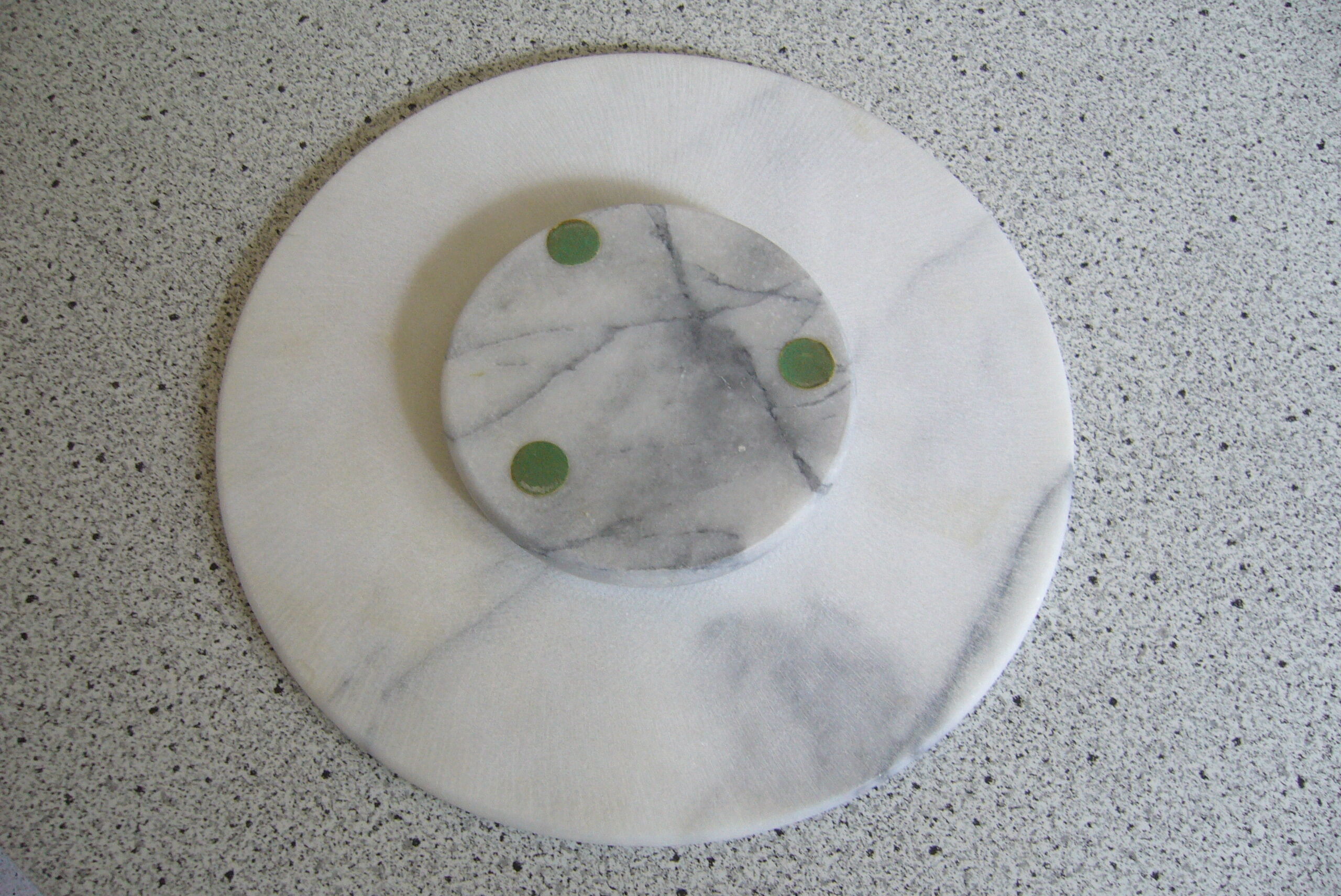 Cheese platter or vintage marble cake dish