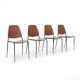 Vintage bent plywood chairs, 1960s, set of 4