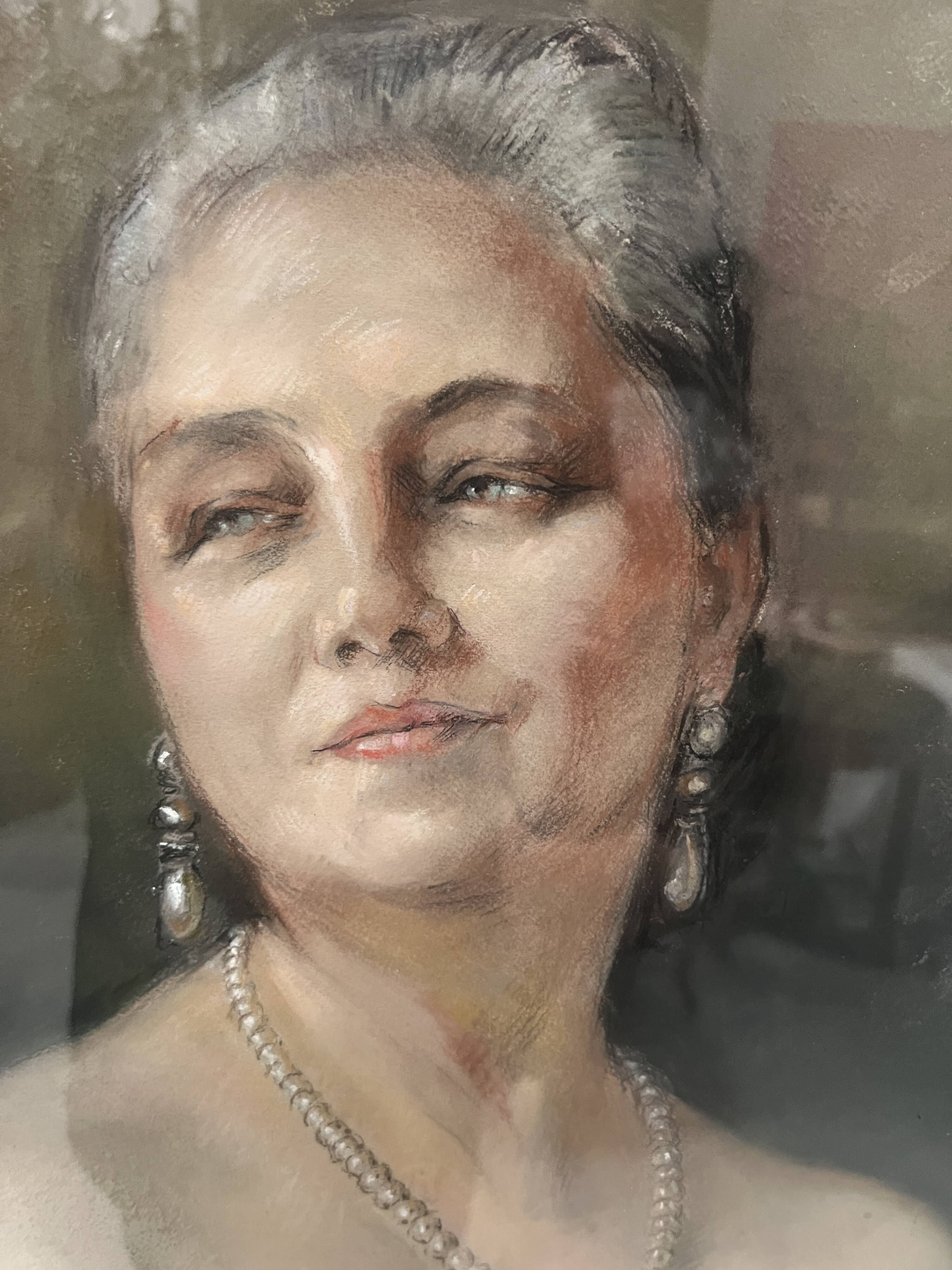 "woman with bare shoulders by yves diey" bust portrait