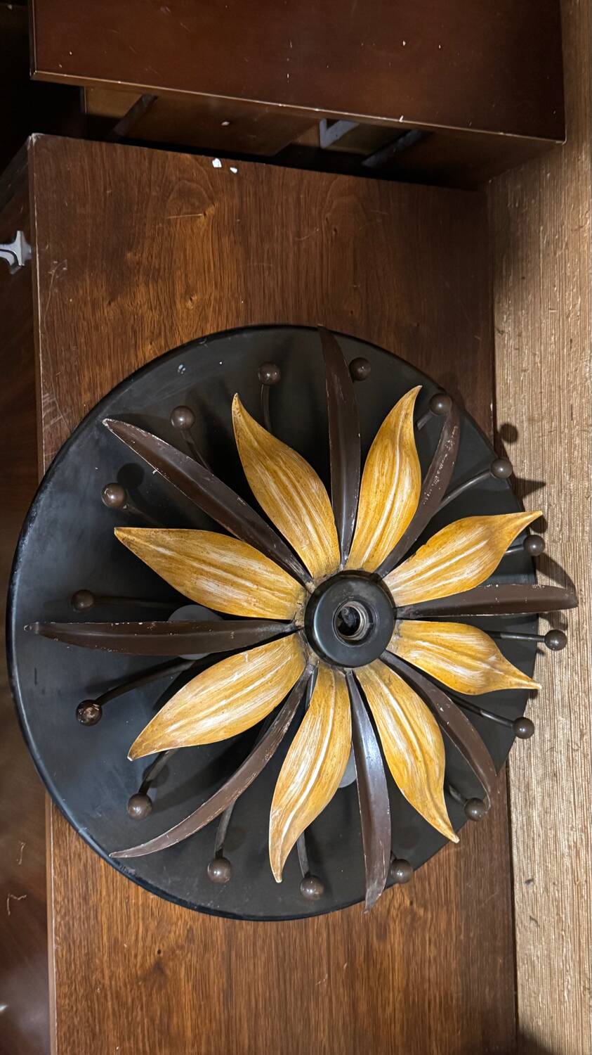 Floral metal ceiling light from the 70s/80s.