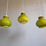 Vintage green opaline pendant light (4 available), 1960-70