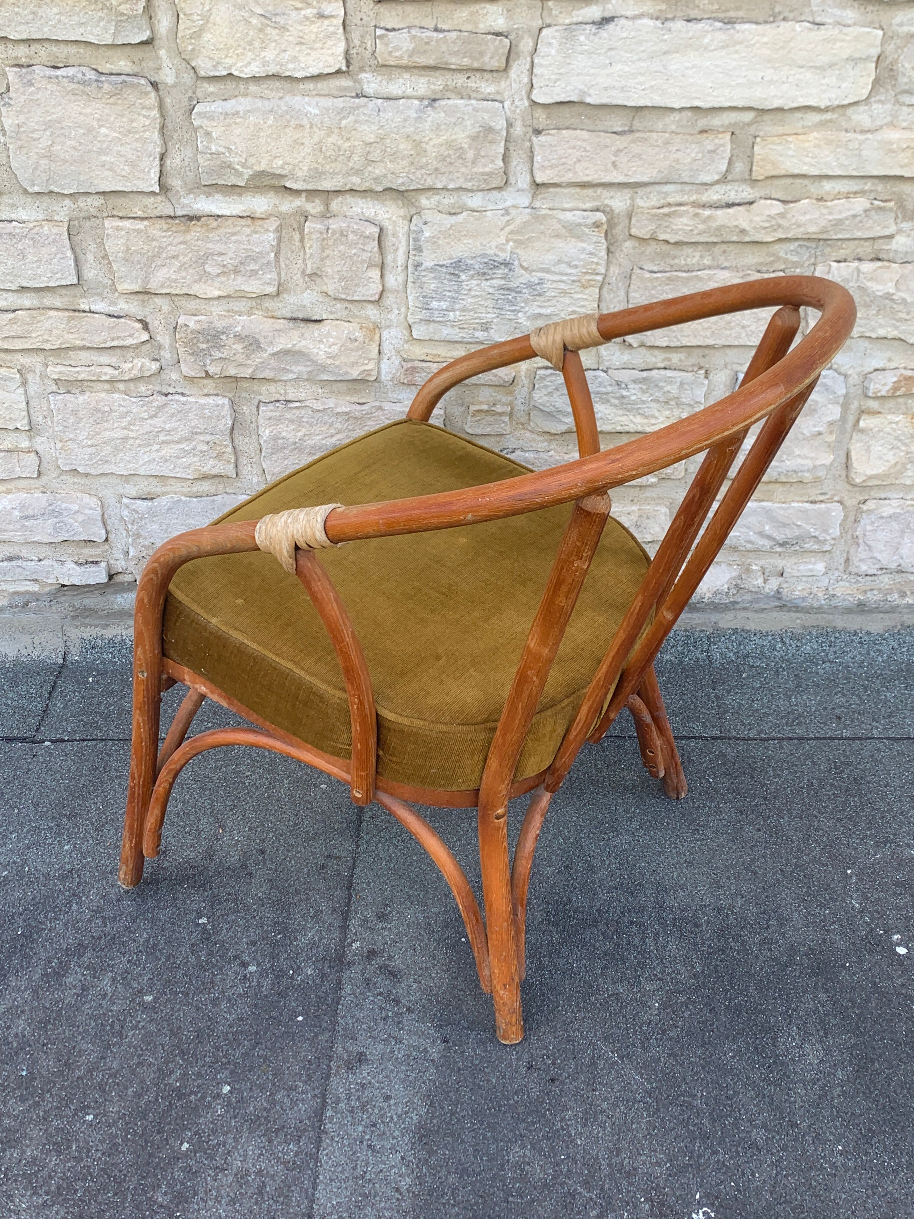 Fauteuil rotin vintage, 1960