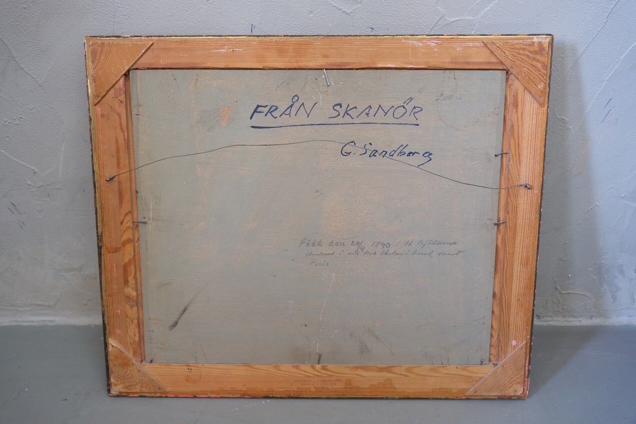 Gotthard Sandberg (1890-1961) , Swedish Oil Painting, Oil on Board, 1933, Framed
