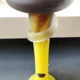 Floral design vase. Signed Verrerie d'Art de Toul. Unique piece, 27 cm