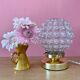 Vintage globe table lamp in molded glass