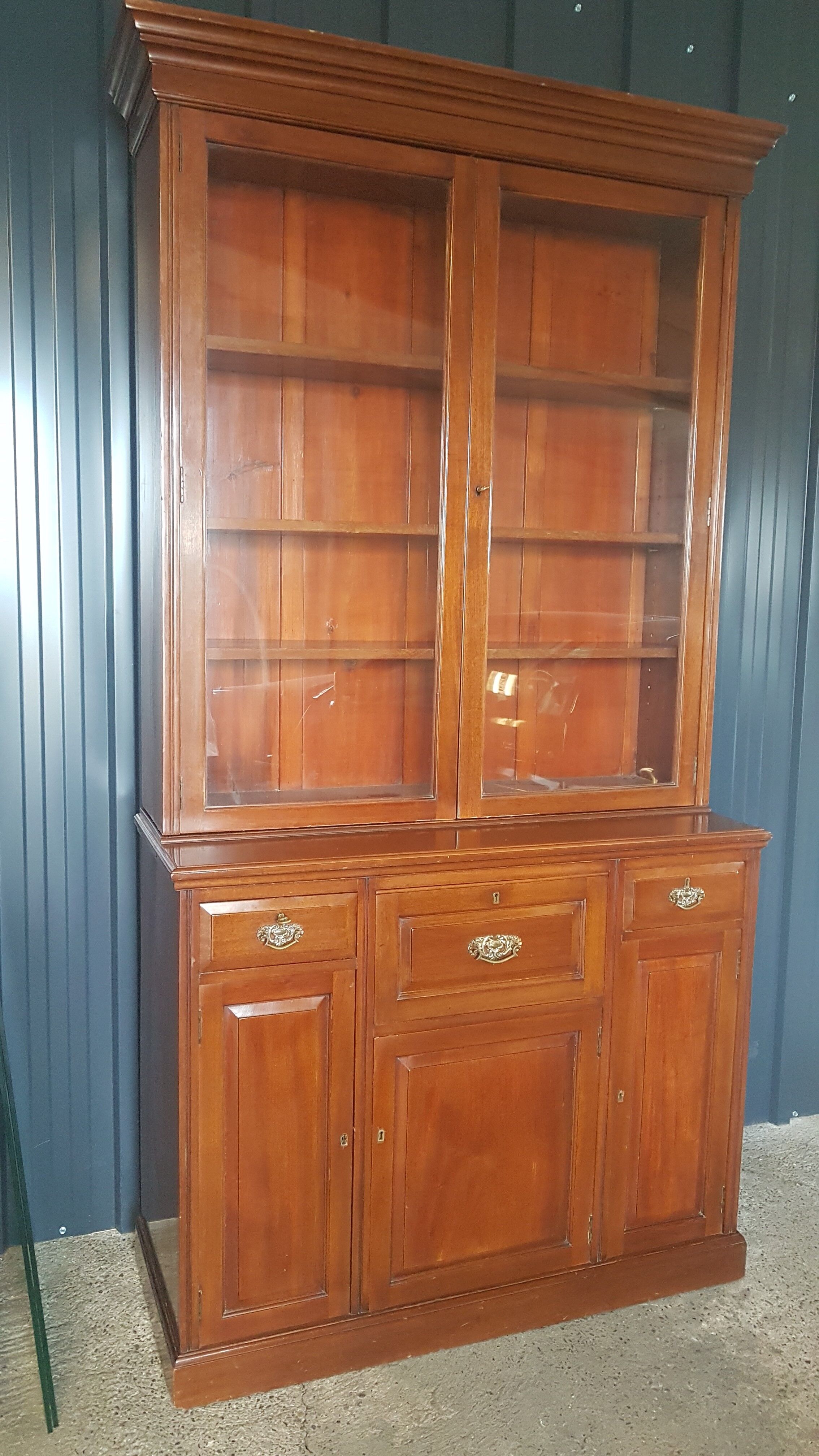 English secretary in old mahogany