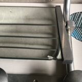 Aluminum wall coat rack with mirror and hat rack 50s