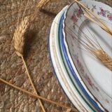 Set old flat plates flowered