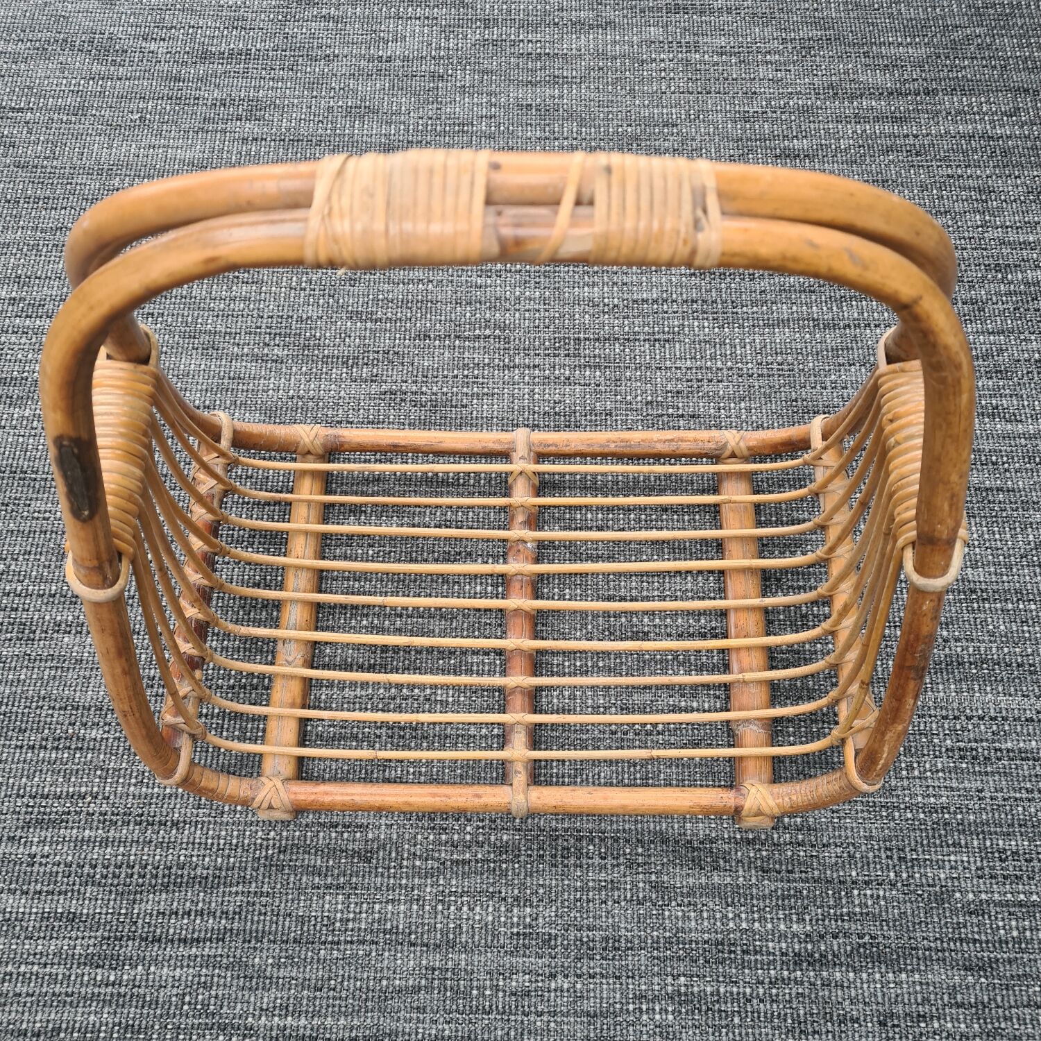 Rattan log holder: vintage