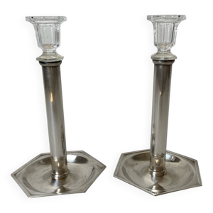 Paire de bougeoirs en