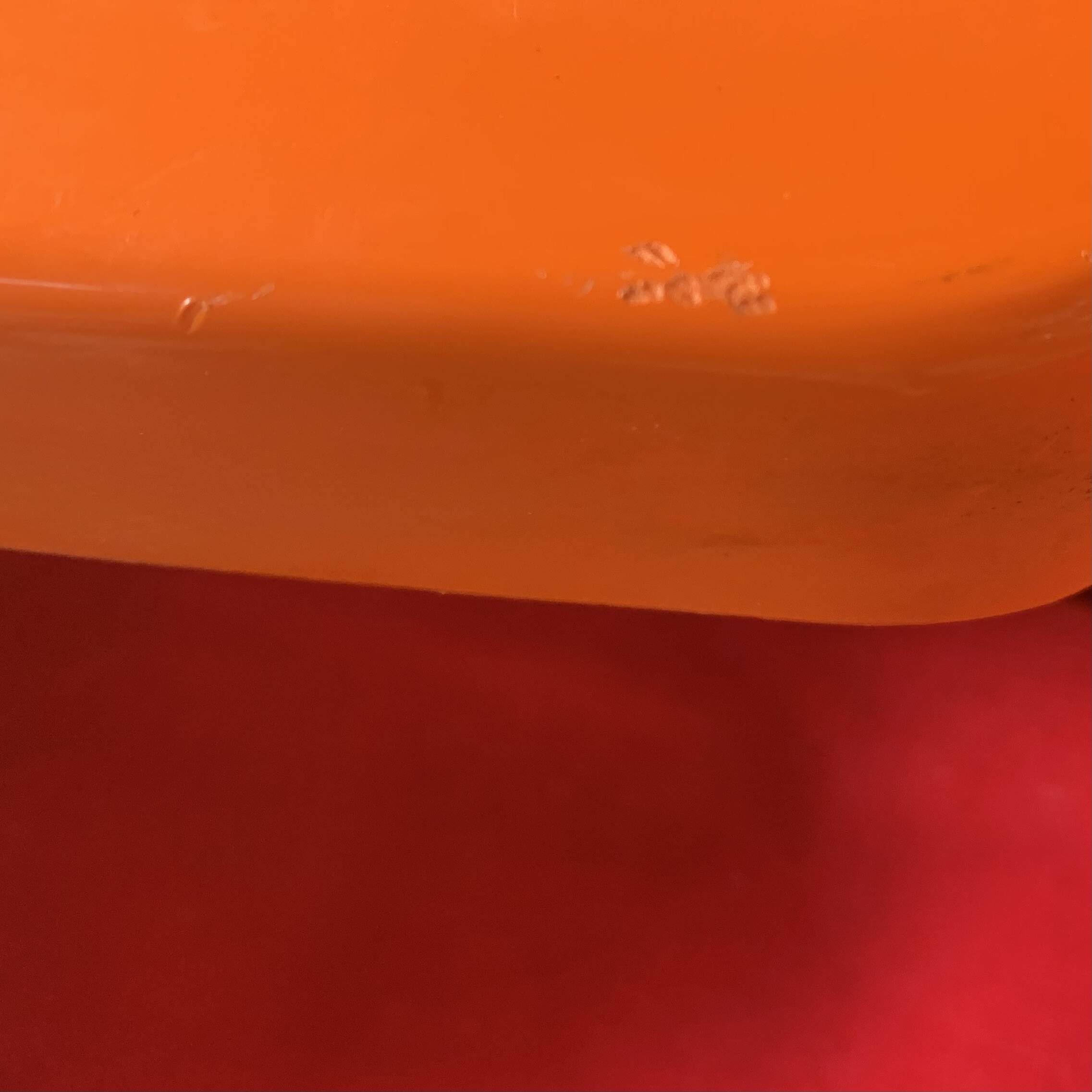 Space Age mirror in orange plastic Thema - made in Italy - 60 cm