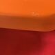 Space Age mirror in orange plastic Thema - made in Italy - 60 cm