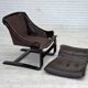 1970s, Swedish design by Åke Fribytter, armchair, furniture leather.