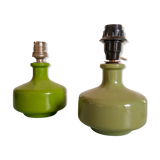 Pair of green vintage lamp feet