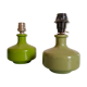 Paire de pieds de lampe vintage vert
