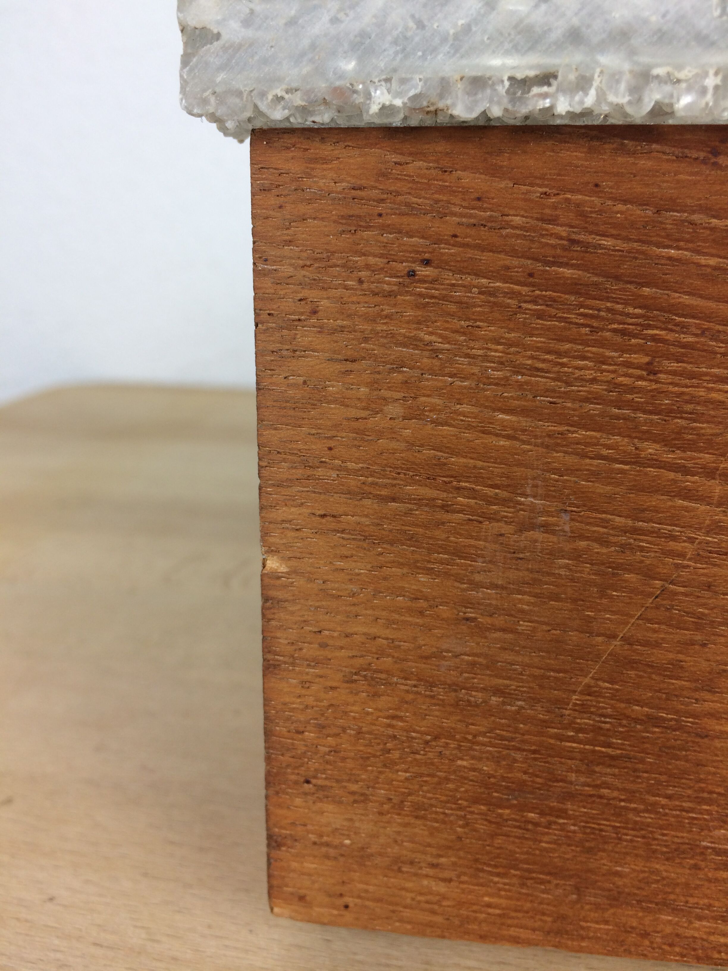 Scandinavian square wall lamp perspex and teak, ceiling lamp