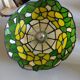 Antique stained glass and tin pendant light
