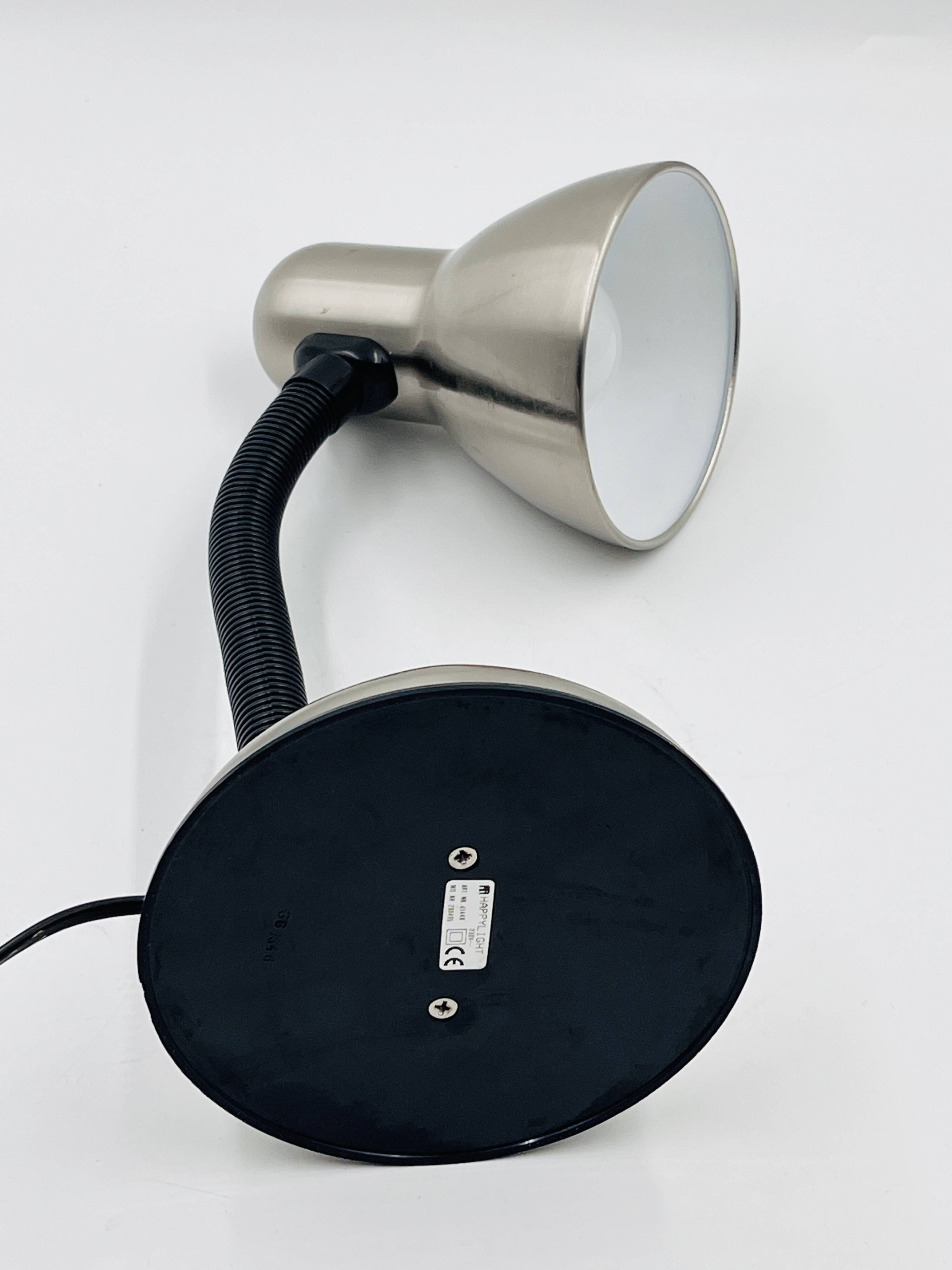 Brushed stainless steel lamp from the 90s