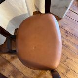 Hans Olsen, Armchair in varnished wood and leather