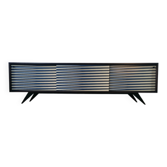 Vintage Scandinavian Modern Sideboard Hand-Painted Pattern, Denmark 1960s