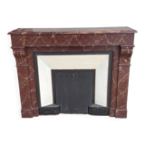Wooden fireplace mantel imitating marble