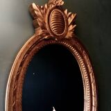 Vintage Swedish Rococo Style Wall Mirror in Gold frame with 2 candle sticks 50s