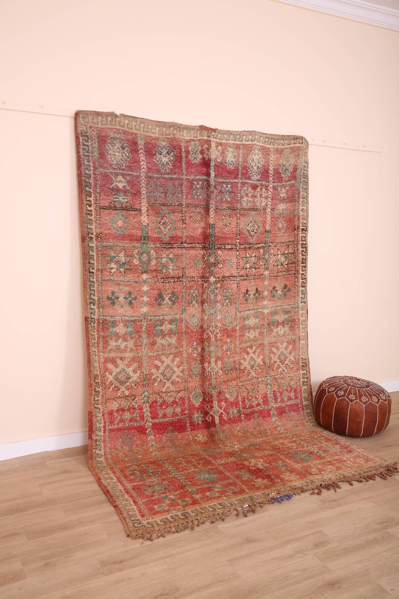 Vintage Moroccan Wool Rug 169 x 280 cm, Berber Handmade Rug Bohemian Style