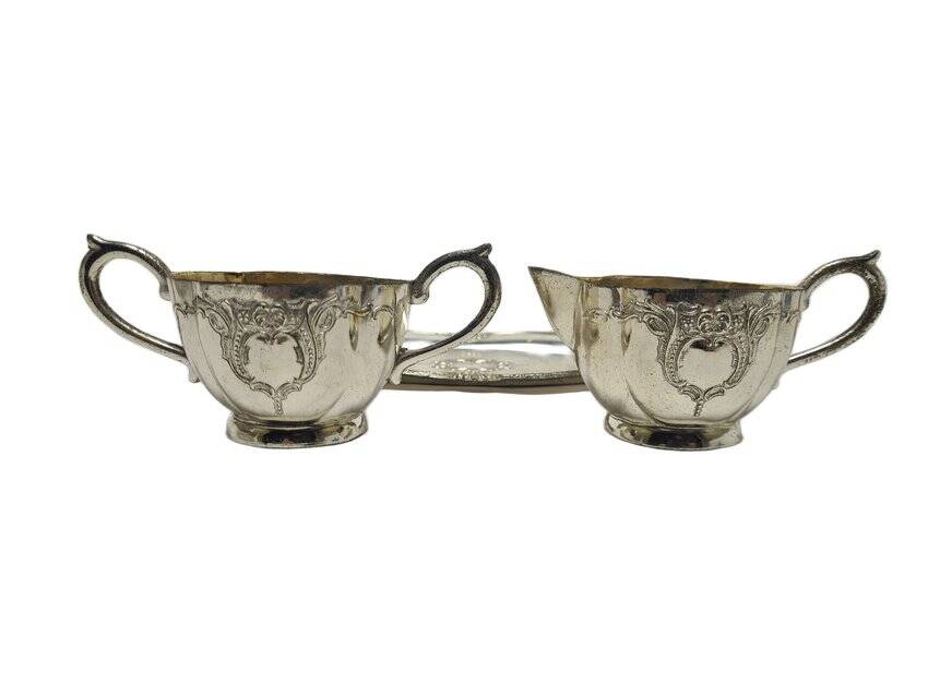 Pop art sugar bowl and milk jug, Sweden, 1960s, set of 3