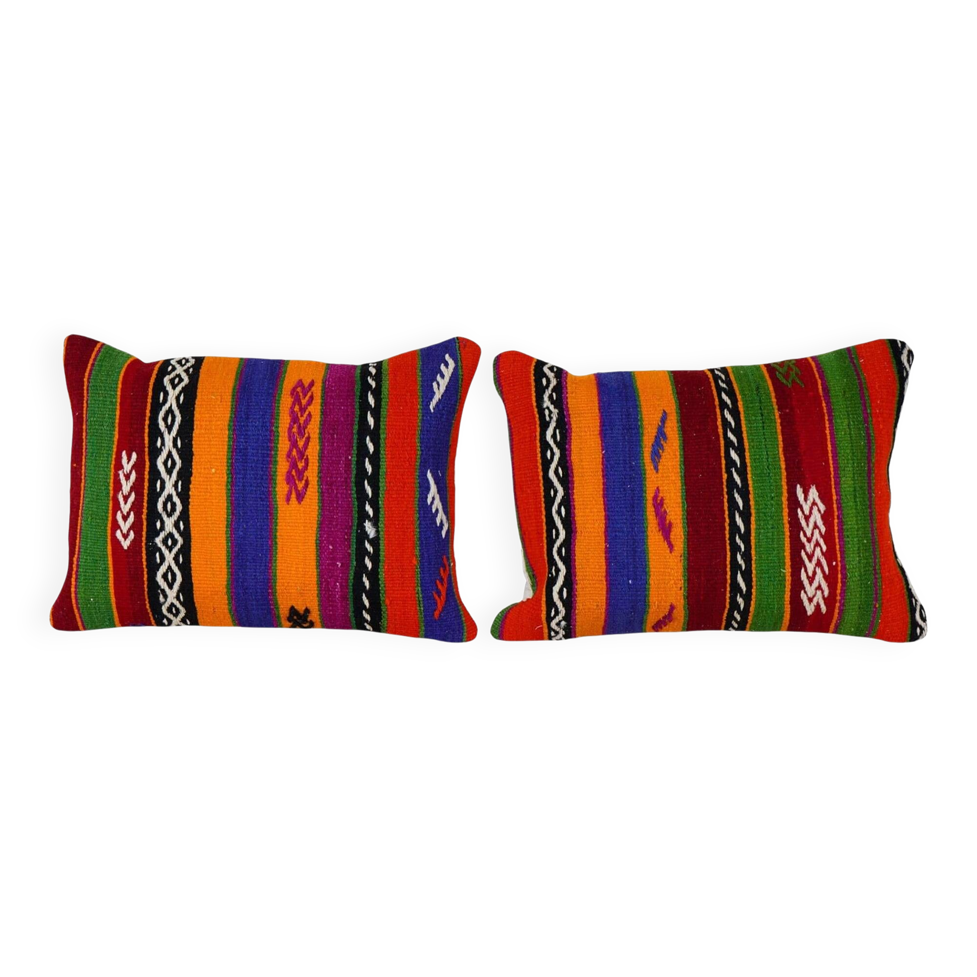 Set of 2 vintage kilim cushion covers 46x61 cm