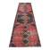Geometric Turkish hand-knotted red distressed runner 88x321