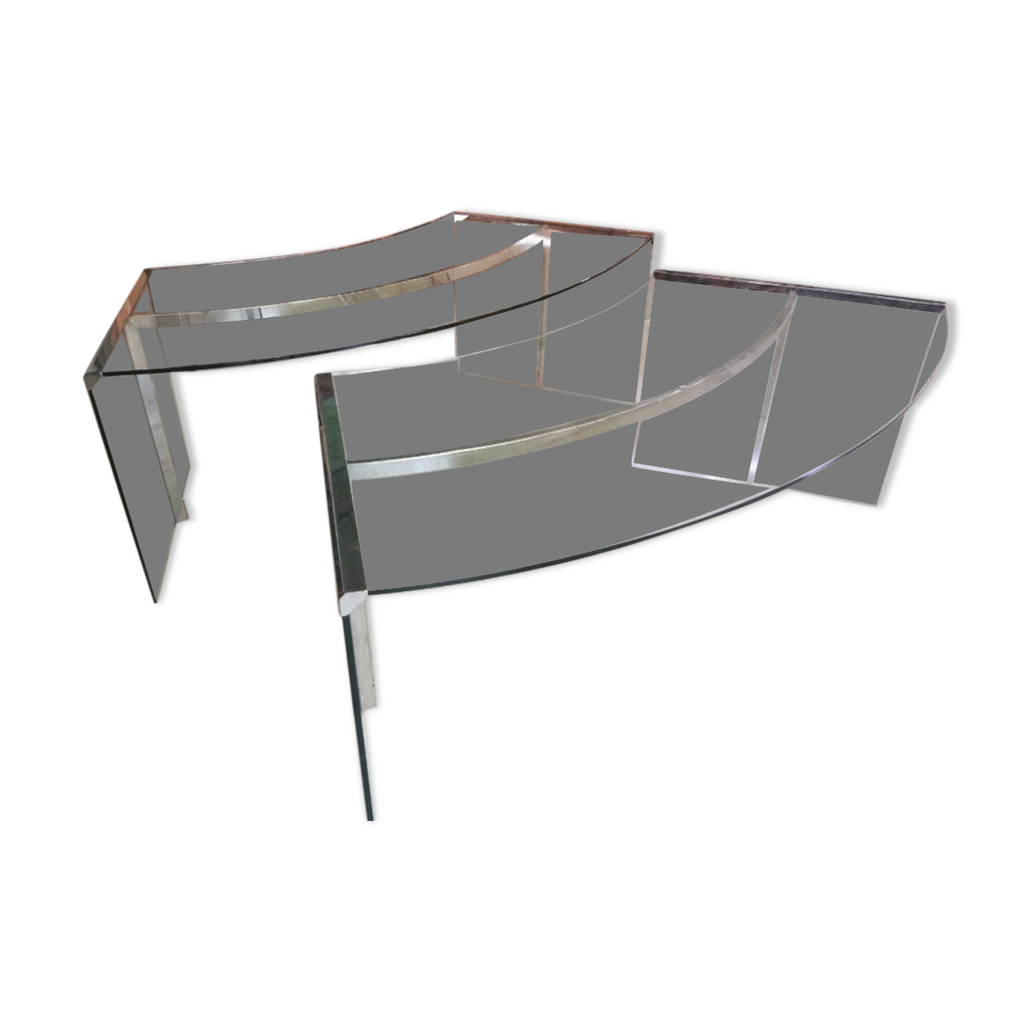 2 glass desks by Radice & Gallotti, 1970