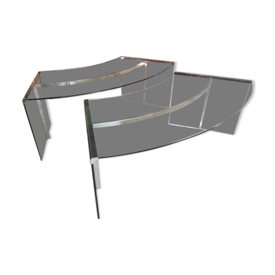 2 bureaux en verre Radice & Gallotti, 1970
