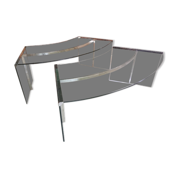 2 glass desks by Radice & Gallotti, 1970