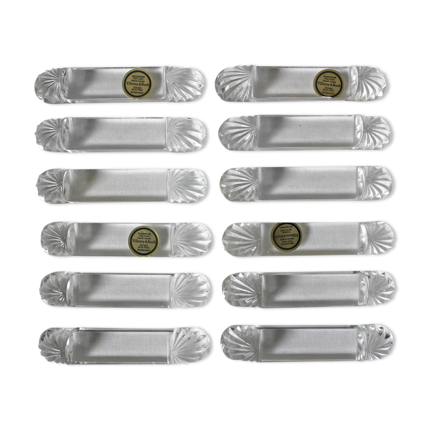 12 Villeroy and Boch crystal knife holders