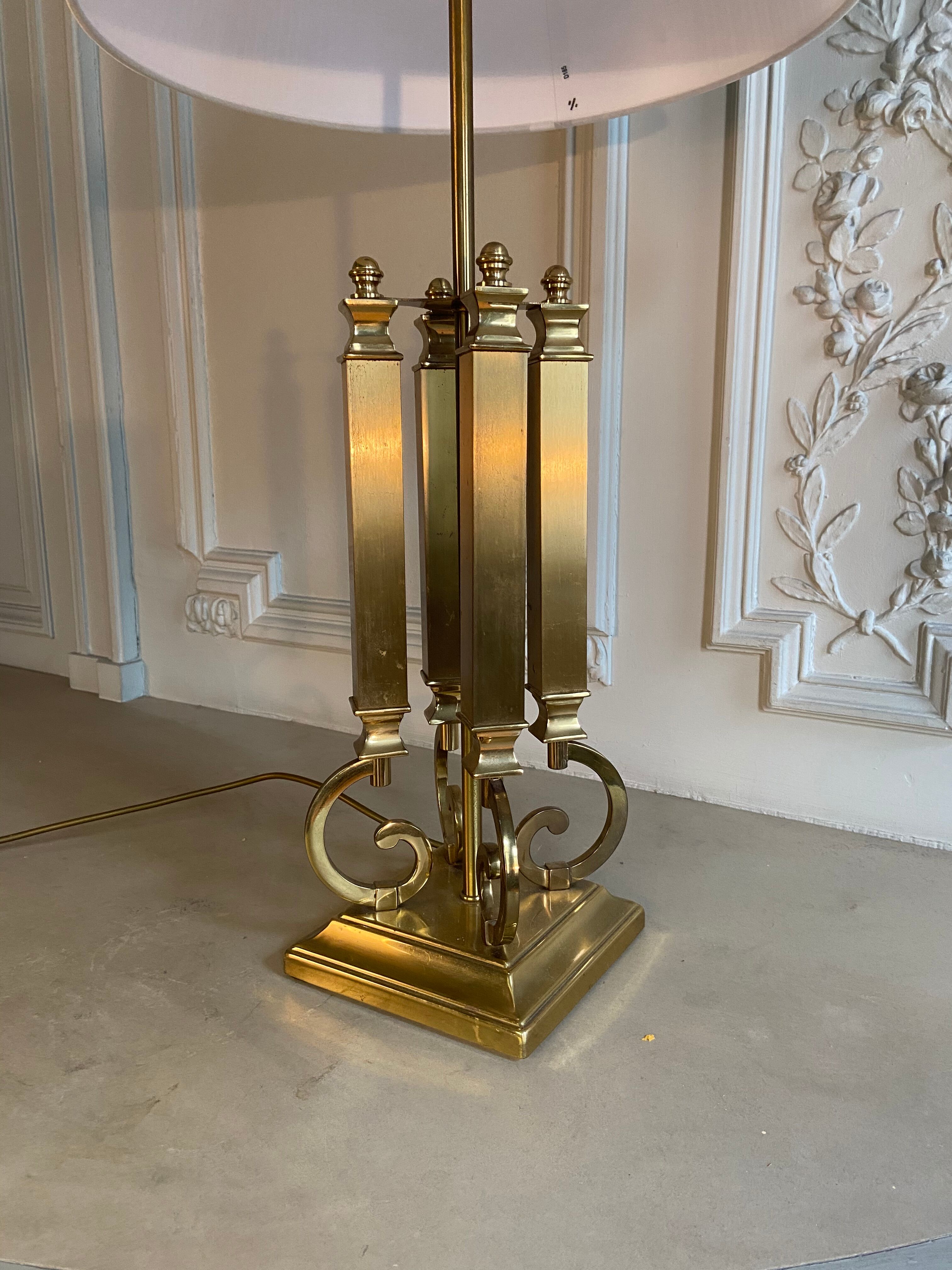 Imposing brass lamp, Deknudt, Belgium, 1970