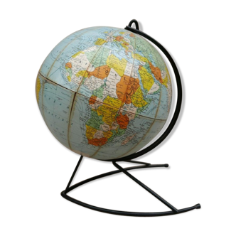 Globe terrestre cartonné années 50