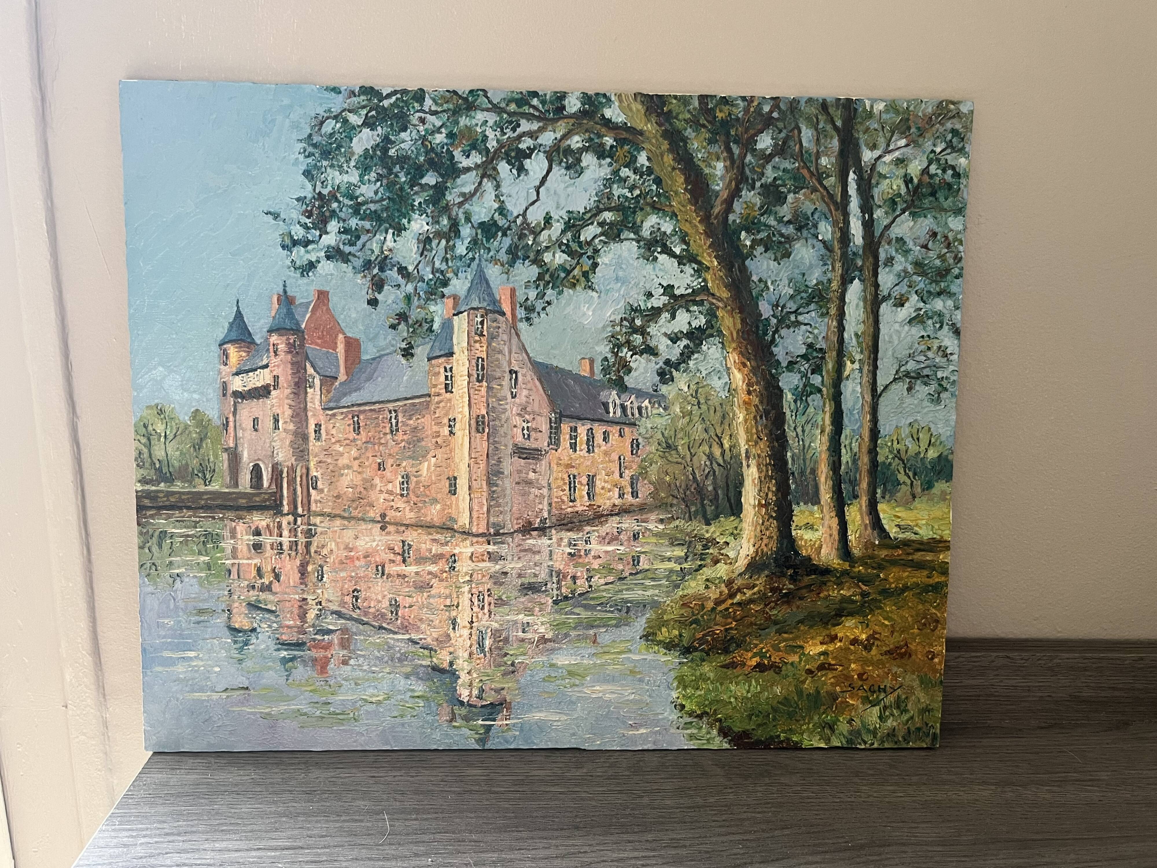 Francis Sachy "Château de Trécesson, Morbihan" oil on panel