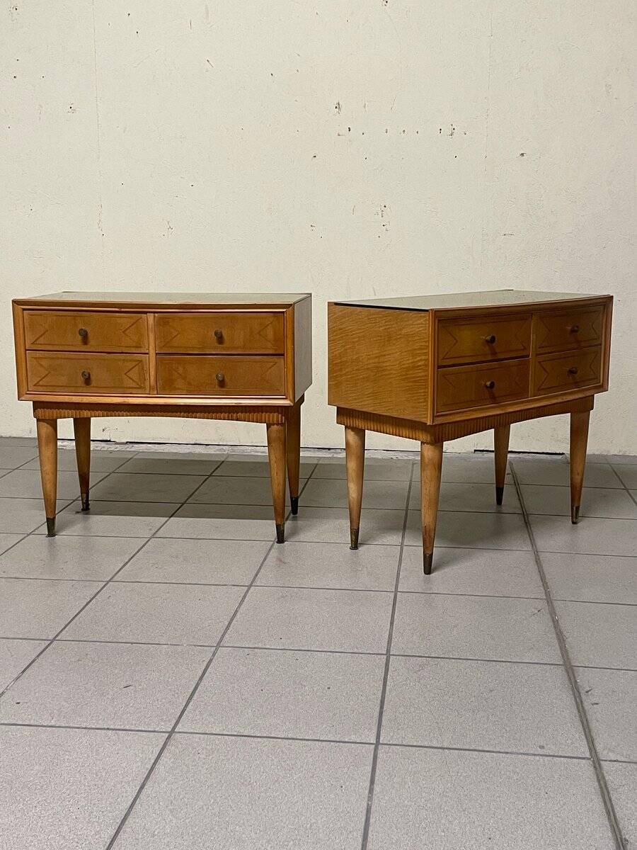 Italian Mid-Century modern bedside tables, 1950s, set of 2
