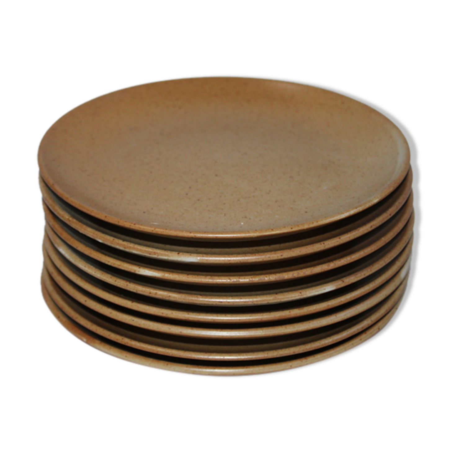 Set of 8 dessert plates Grès CNP Village France