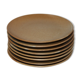 Set of 8 dessert plates Grès CNP Village France