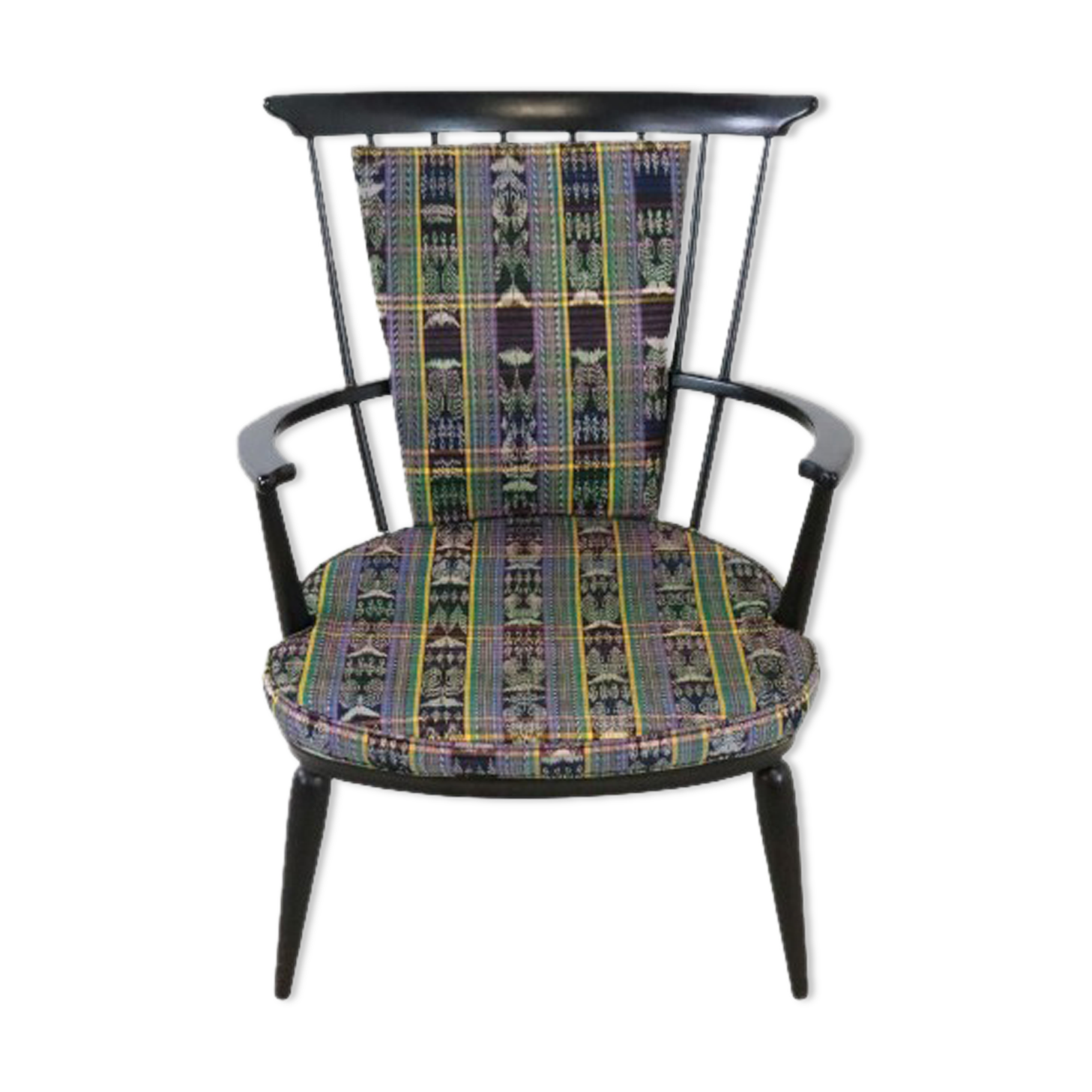 Black bar chair with cushion 'Delmenhorst' Black bar chair with cushion 'Delmenhorst' Black sp